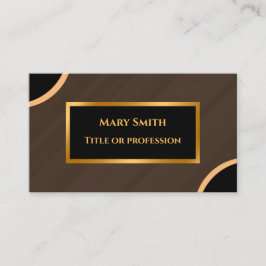 Cartão De Visita Luxury Moderno Marble Marrom Dourado
