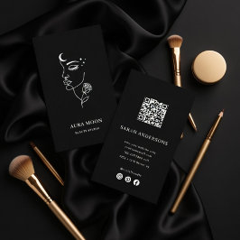 Cartão De Visita Luxury Moon Beauty Studio Elegante