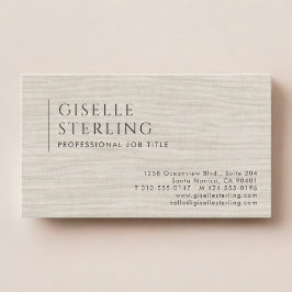 Cartão De Visita Luxury Natural Linen