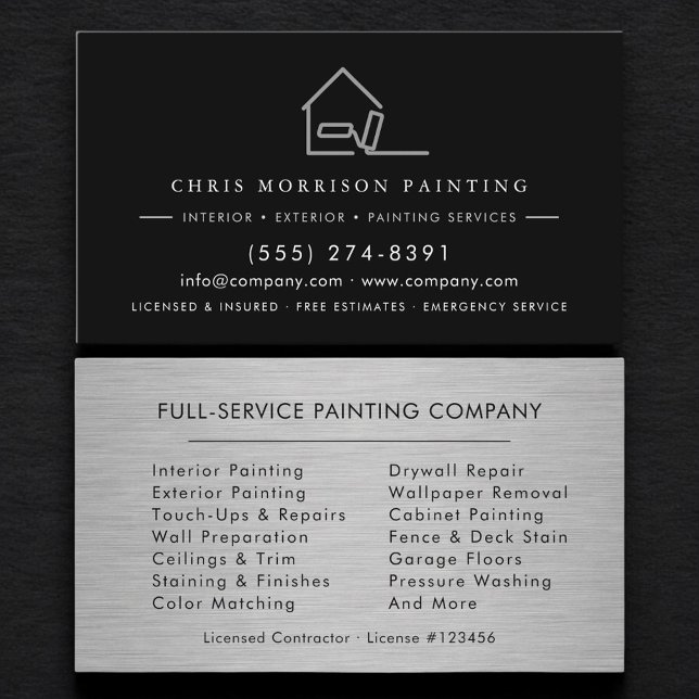Cartão De Visita Luxury Painter Painting Contractor (Criador carregado)