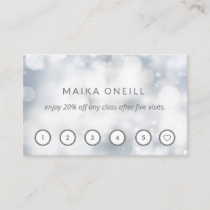 Cartão De Visita Luxury Silver bokeh bem-estar ioga de massagem