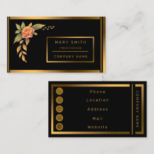 Cartão De Visita Lúxury Trendy Floral Watercolor Adiciona Seu Texto