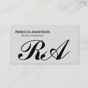 Cartão De Visita Luz das cinzas   do roteiro do monograma - cinza