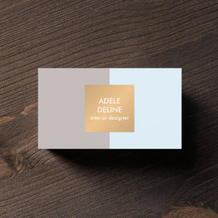 Cartão De Visita Luz moderna - designer de interiores de cobre azul