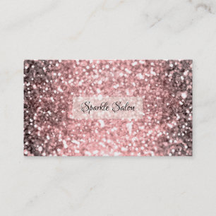 Cartão De Visita Luzes Brilho Dourado Rosa Brilho Glitter Beleza