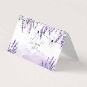 Cartão De Visita Luzes de Corda Lavanda em Aquarela