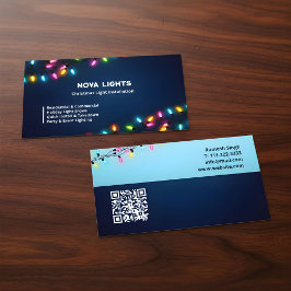 Cartão De Visita Luzes de Natal Iluminação de Férias Personalizadas