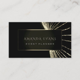 Cartão De Visita Luzes de Ouro de enquadramento pretas do Eleger Ev