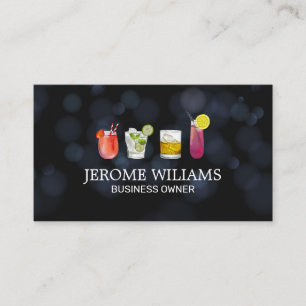 Cartão De Visita Luzes do Boke  Misturas De Bebidas De Cocktail