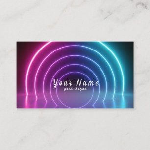 Cartão De Visita Luzes Neon Coloridas DJ vibrantes - Saia