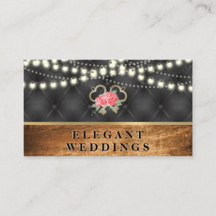 Cartão De Visita Luzes Noturnas   Corte de Madeira Preto Revestimen