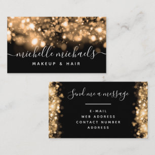 Cartão De Visita Luzes pretas brilhantes pretas Douradas com brilho