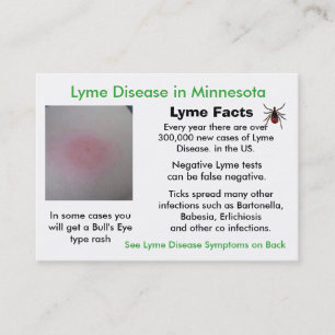 Cartão De Visita Lyme Disease in Minnesota Information Cards
