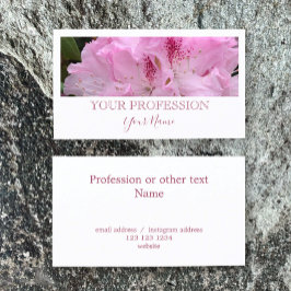 Cartão De Visita Mã rosa-branca rosa personalizada e elegante