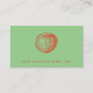Cartão De Visita Maçã de Letterpress Vermelha Candy Apple