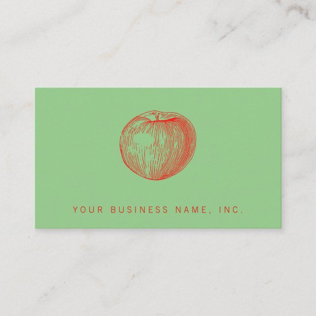 Cartão De Visita Maçã de Letterpress Vermelha Candy Apple (Frente)