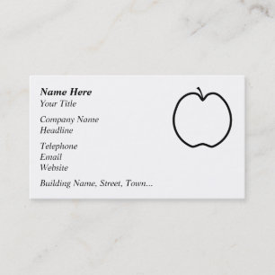 Cartão De Visita Maçã Preta e Branca.