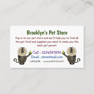 Cartão De Visita Macaco de cauda de leão engraçado desenho animado