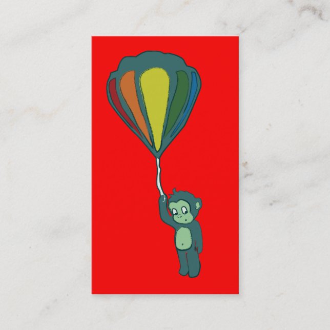 Cartão De Visita macaco voador: balão de ar quente (Frente)