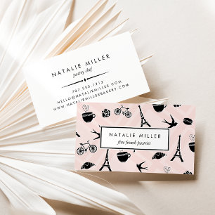 Cartão De Visita Macaron & Croissant Francês   Pastelaria
