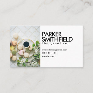 Cartão De Visita Macaroons na moda da cafetaria