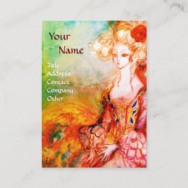 Cartão De Visita MADAME POMPADOUR Beauty Fashion Hair Dourado Amare (Frente)