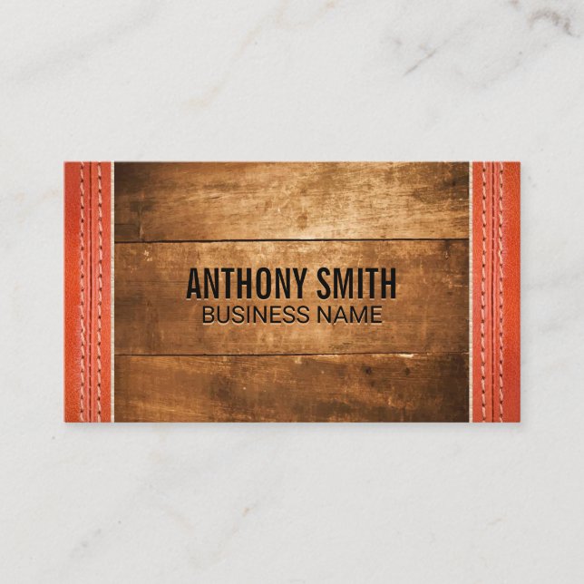 Cartão De Visita Madeira | Couro-pregado (Frente)