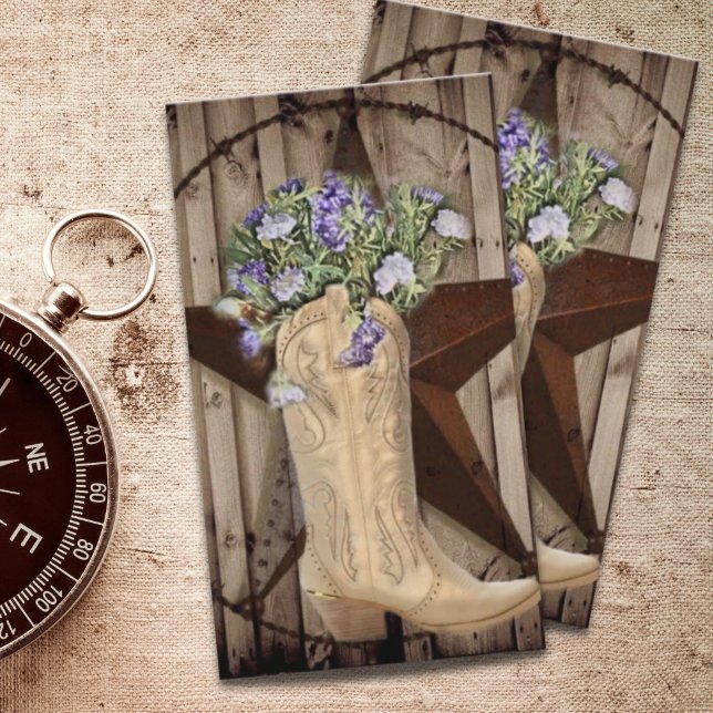 Cartão De Visita madeira de celeiro rústico flor silvestre caubói p (rustic barn wood wildflower Western country cowboy Business Card)