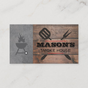 Cartão De Visita Madeira de churrasco  Grill Master  Chefe Executiv