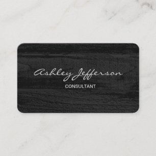 Cartão De Visita Madeira de Cinza de tendências com Na moda profiss