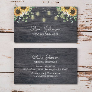 Cartão De Visita Madeira de girassol russa de madeira clara