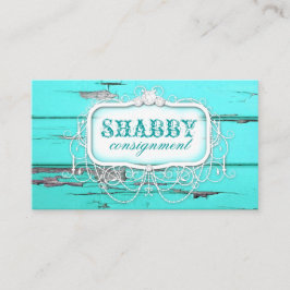 Cartão De Visita Madeira gasto do Aqua do vintage do GC