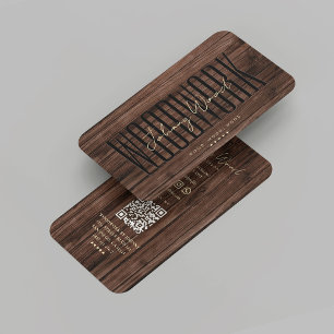 Cartão De Visita Madeira marrom de carpintaria tradicional