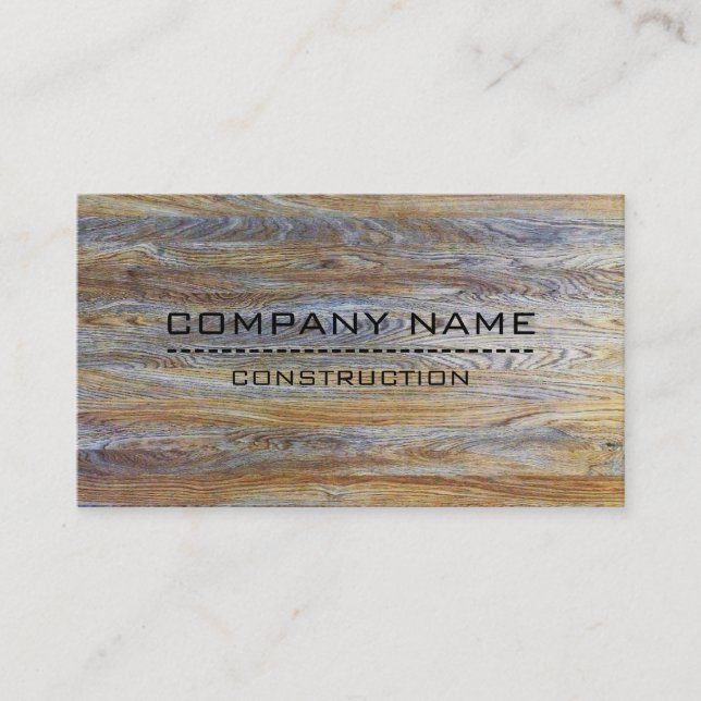 Cartão De Visita Madeira moderna profissional #8 da construção (Frente)