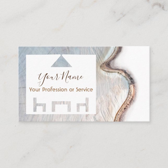 Cartão De Visita Madeira orgânica para design de interiores e mobil (Frente)