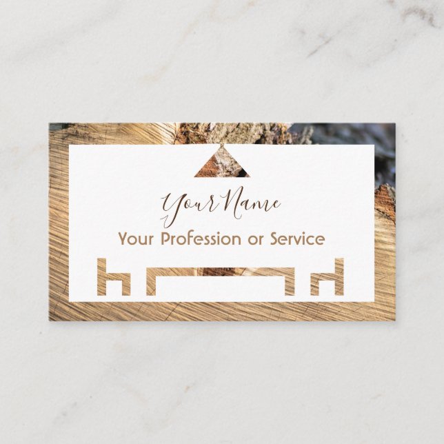 Cartão De Visita Madeira orgânica para design de interiores e mobil (Frente)