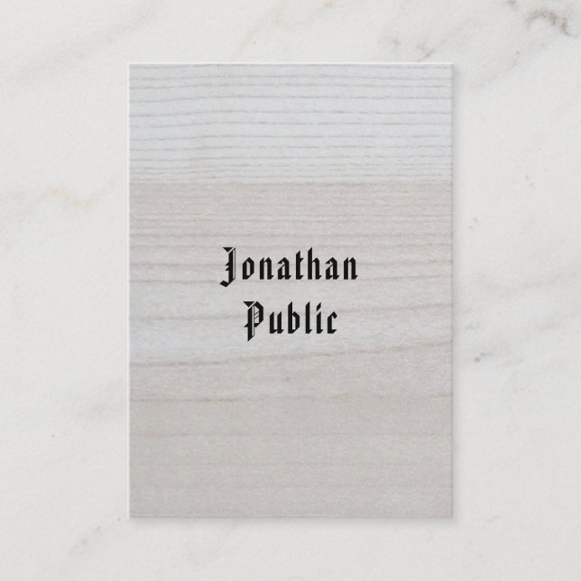 Cartão De Visita Madeira profissional parece caligrafia lendária (Frente)