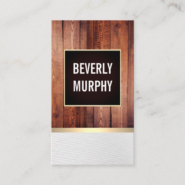 Cartão De Visita Madeira russa com embelezamento de borda / Trim Do (Frente)