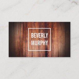 Cartão De Visita Madeira rústica com enfeite e vinheta