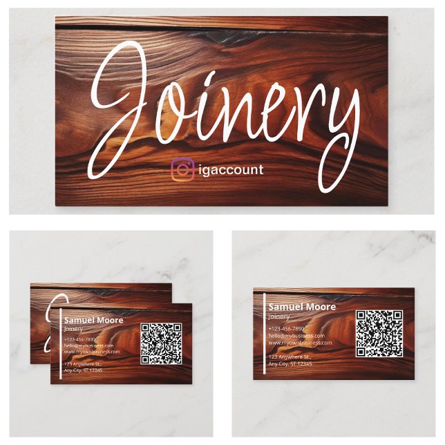 Cartão De Visita Madeiras Cocobrome Modernas Profissionais (Professional Modern Woodworking Cocobolo Wood Business Card
)