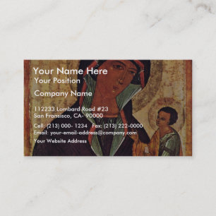 Cartão De Visita Madonna Georgian por Meister Der Schule Von