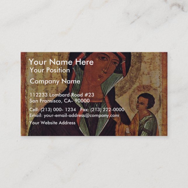 Cartão De Visita Madonna Georgian por Meister Der Schule Von (Frente)