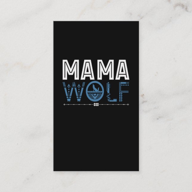 Cartão De Visita Mãe de Arte Nativa Americana Mama Wolf (Frente)