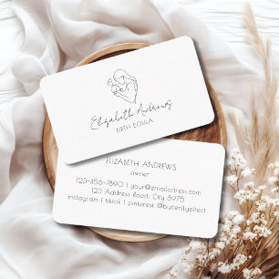 Cartão De Visita Mãe Minimalista e Arte de Filha - Doula, Parteira