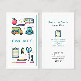 Cartão De Visita maestro profesor particular tutor domicilio blanco