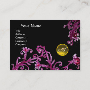 Cartão De Visita MAGIC BERRIES MONOGRAM - Gema preto - amarelo