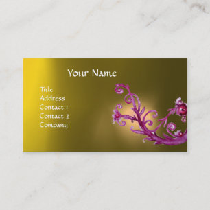 Cartão De Visita MAGIC BERRIES MONOGRAMA GEM amarelo