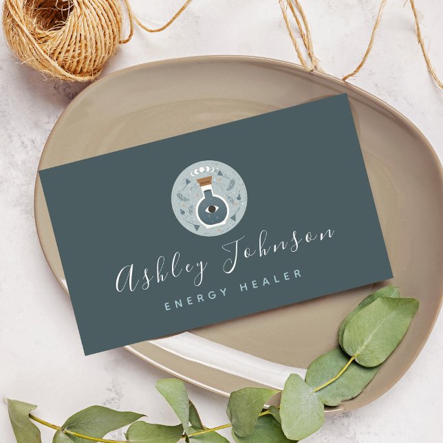 Cartão De Visita Magic Potion Third Eye Cosmic Energy Healer Witchy (Criador carregado)