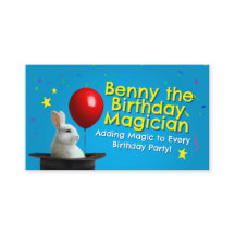 Magician Birthday Party Business Card 3.5" x 2.0" 