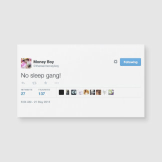 cartão de visita magnético @therealmoneyboy